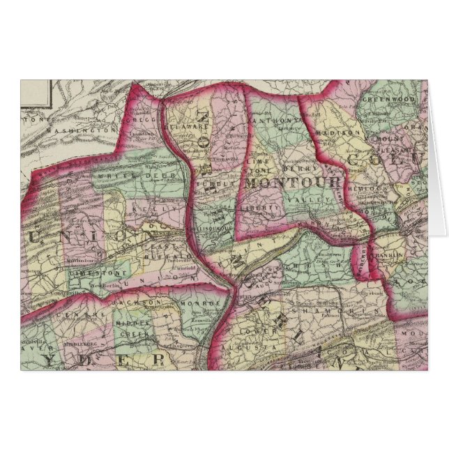 Columbia, Union, Snyder, Montourage Hälsningskort (Framsidan Horizontal)