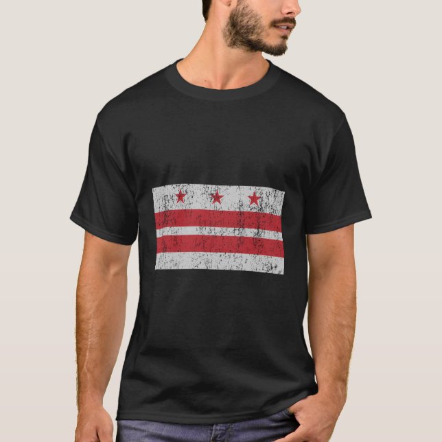 Columbia, Washington Dc-Flagga T Shirt (Framsida)