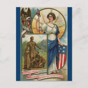 Columbia with Phrygian Cap, Shield & Eagle Vykort