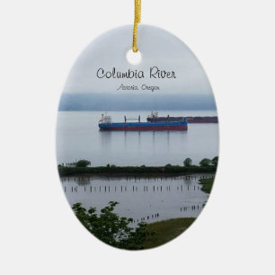 Columbiaet River i den Astoria Oregon prydnaden Julgransprydnad Keramik