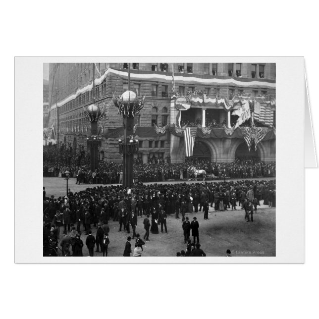 Columbian Parad Forming på Sjö Front Chicago Hälsningskort (Framsidan Horizontal)