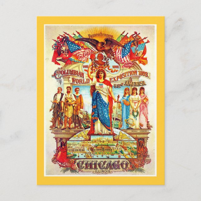 Columbianska utställningen - vykort (Framsida)