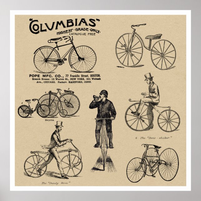 Columbias Vintage Bicycles Poster (Framsidan)
