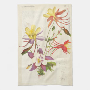 Columbine blom- botaniska blommakökshanddukar kökshandduk