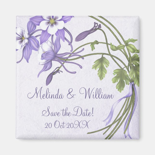 Columbine Bouquet Magnet ~ Spara datum (Framsidan)