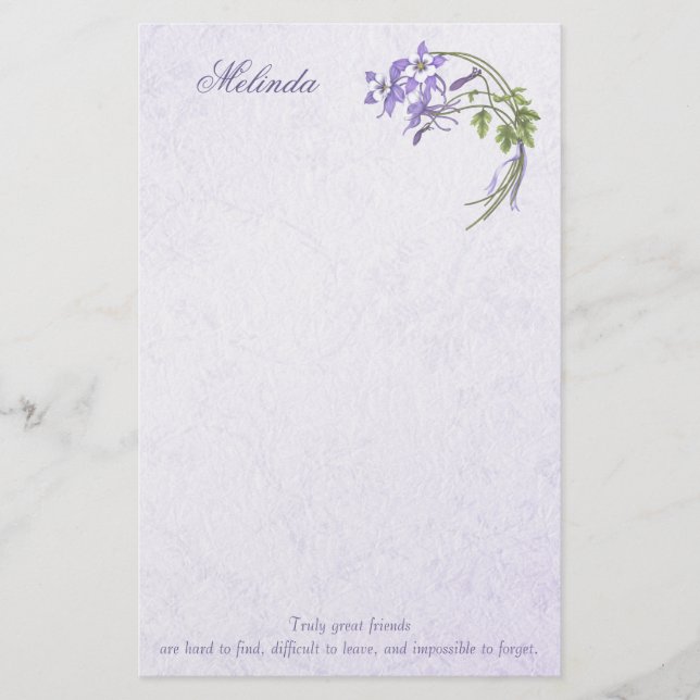 Columbine Bouquet Stationery Brevpapper (Framsida)