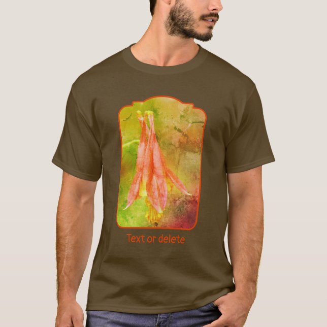 Columbine Flower Abstract Personalized T-Shirt (Framsida)