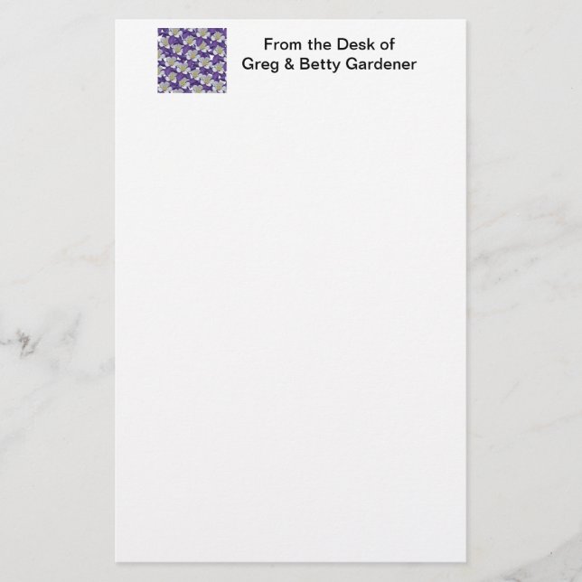 Columbine Flower Mönster Brevpapper (Framsida)