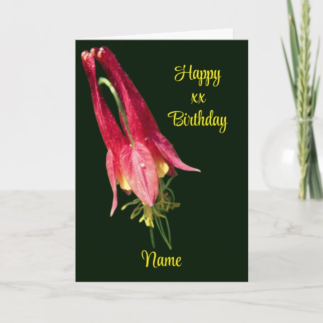 Columbine Flower Personlig Birthday Kort (Framsida)