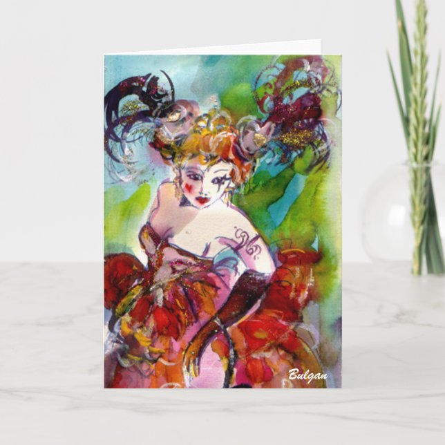 COLUMBINE / Venetian MasqueraBoll Kort (Framsida)