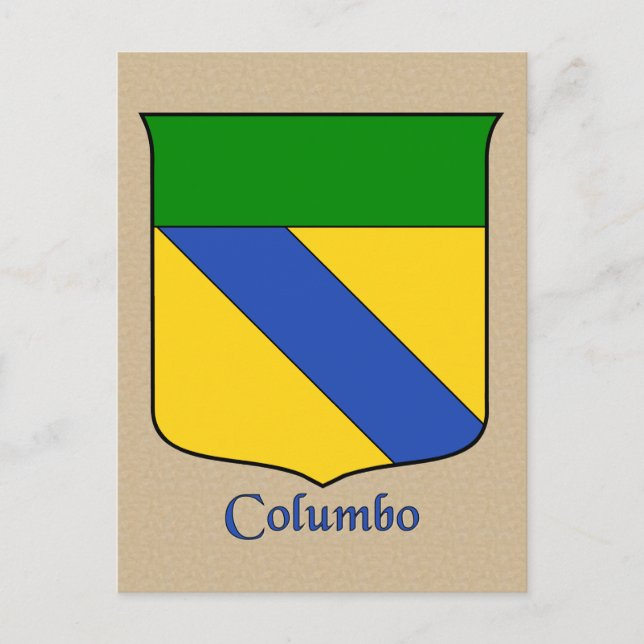 Columbo Heraldic Shield Vykort (Framsida)