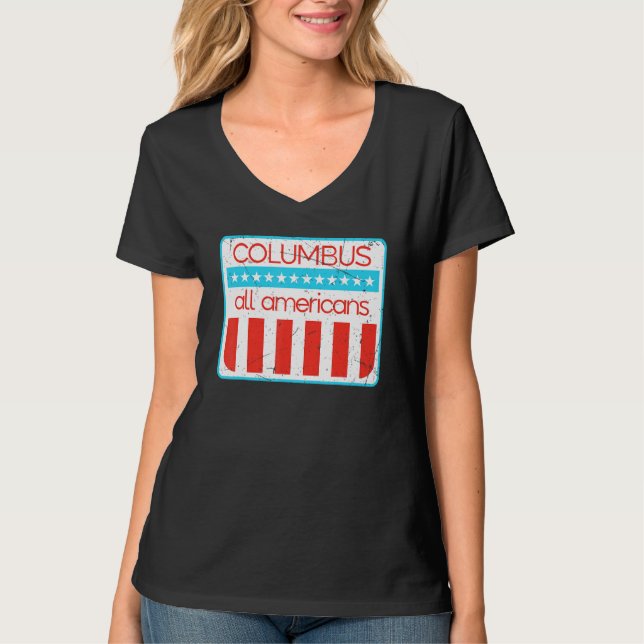 Columbus All Americans Retro 4:e Juli 1 T Shirt (Framsida)