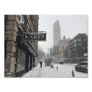 Columbus Avenue Liquor Store NYC Snowstorm Winter Fototryck