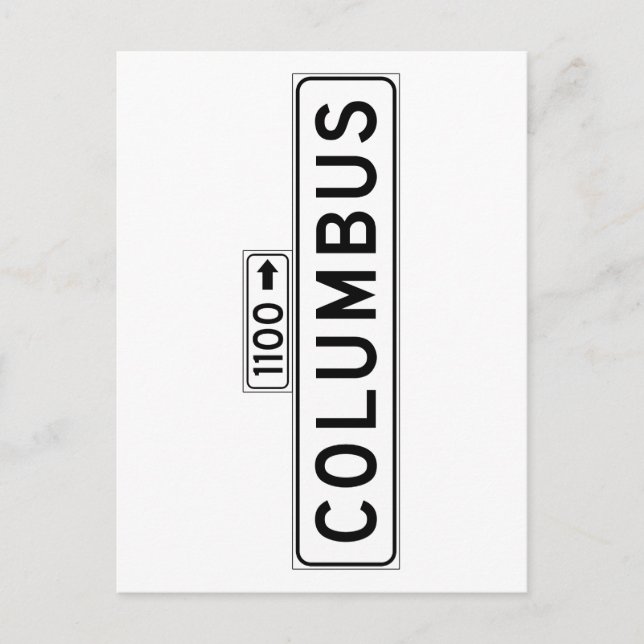 Columbus Avenue, San Francisco Street Sign Vykort (Framsida)