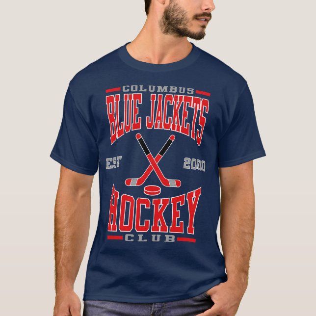 Columbus Blue Jacka Hockey Klubb T Shirt (Framsida)