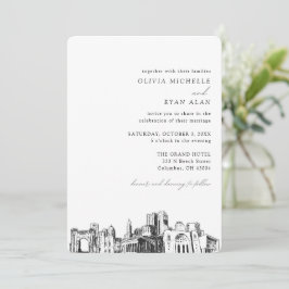 Columbus Bröllop Elegant Skyline-inbjudan Inbjudningar
