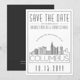Columbus Bröllopsdekor Stil Siluett Spara Datum Inbjudningar