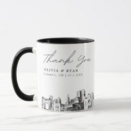 Columbus bröllopsminimal skräddarsydd kaffemugg