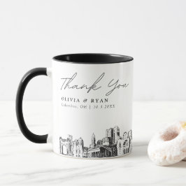 Columbus bröllopsminimal skräddarsydd kaffemugg