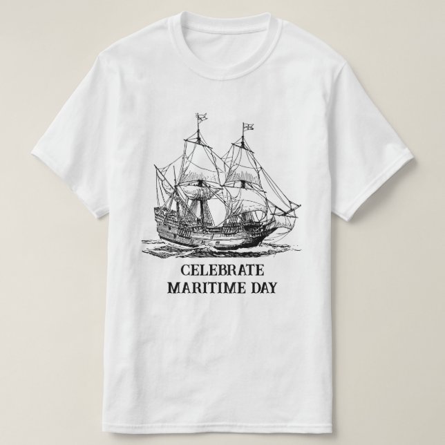 Columbus Caravel Ship T Shirt (Design framsida)