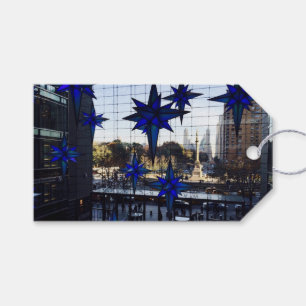 Columbus Circle NYC-julblå Helgdag stjärna Presentetikett