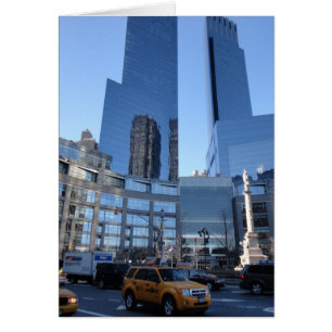 Columbus Circle NYC New York Skyscraper Taxi Hälsningskort