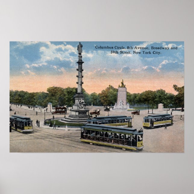Columbus Circle och 8th Ave. Poster (Framsidan)