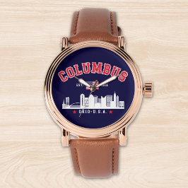 Columbus City Skyline Print Armbandsur