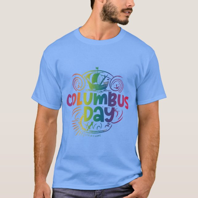 Columbus Day Carolina Blue T-Shirt (Framsida)