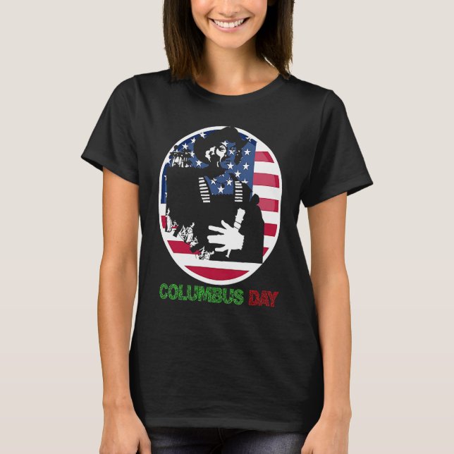 Columbus Day Cristofo Colombo T Shirt (Framsida)