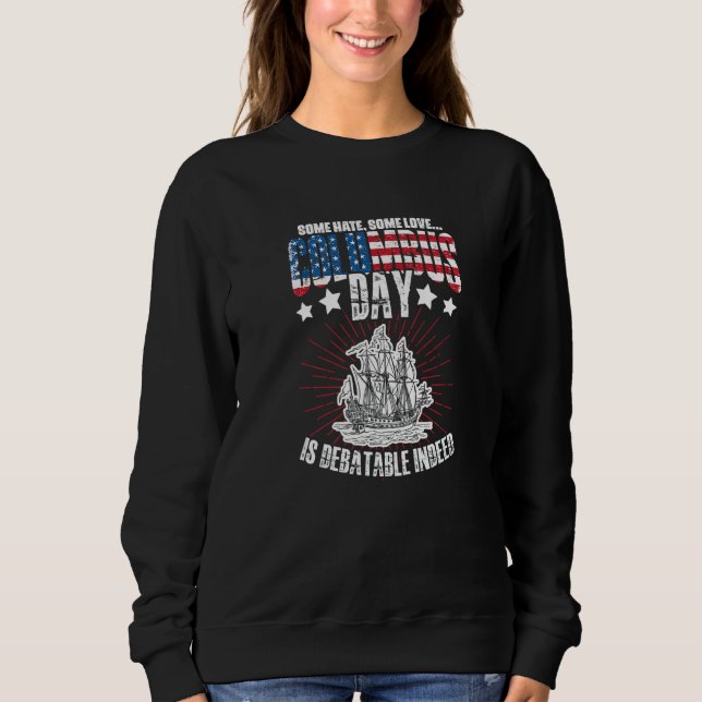 Columbus Day Debatable Indeed 1942 American Italia T Shirt (Framsida)