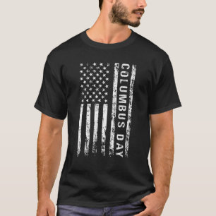 Columbus Day Discovery of America USA flagga White T Shirt