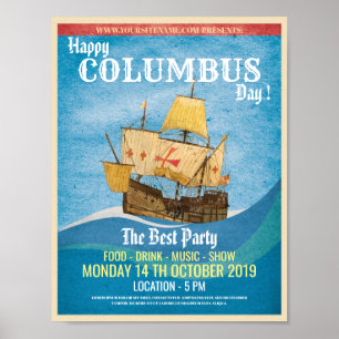 Columbus Day Flyer Poster