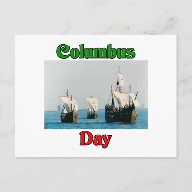 Columbus Day-Fraktaser Vykort (Framsida)