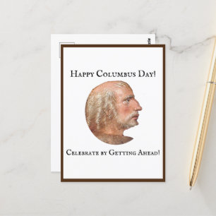 Columbus Day Get Ahead Funny Joke Vykort