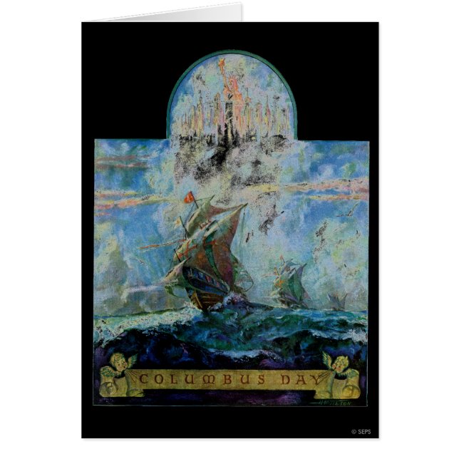 Columbus Day Hälsningskort (Framsidan)