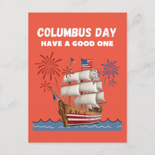 Columbus Day har en bra Vykort
