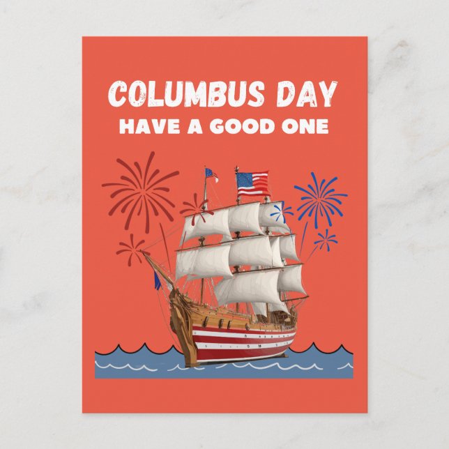 Columbus Day har en bra Vykort (Framsida)