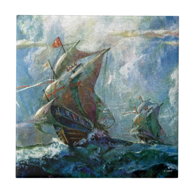 Columbus Day Kakelplatta (Framsidan)