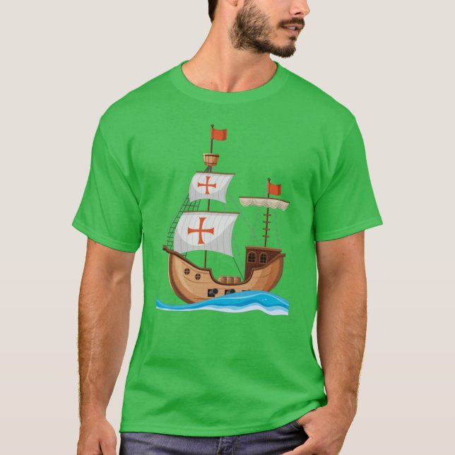 Columbus Day manar-shirt T Shirt (Framsida)
