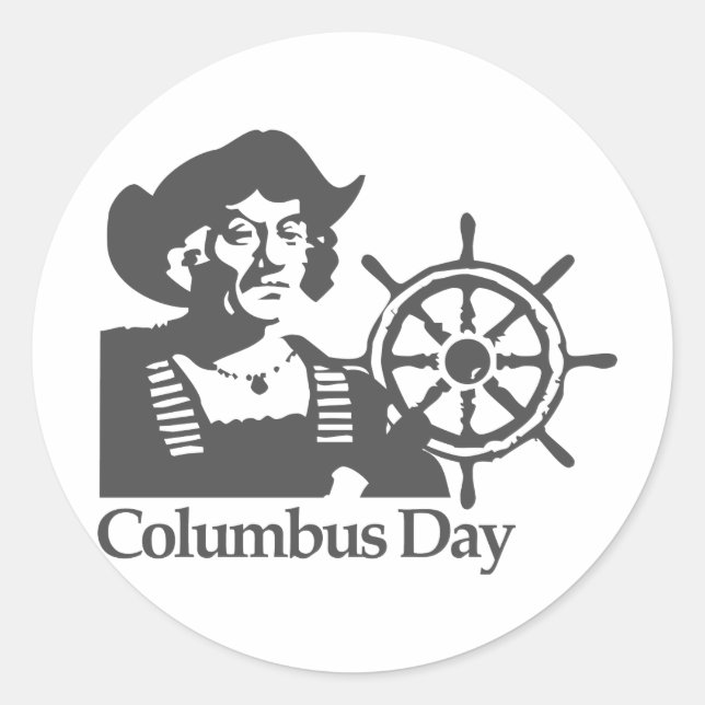 Columbus Day Runt Klistermärke (Framsida)