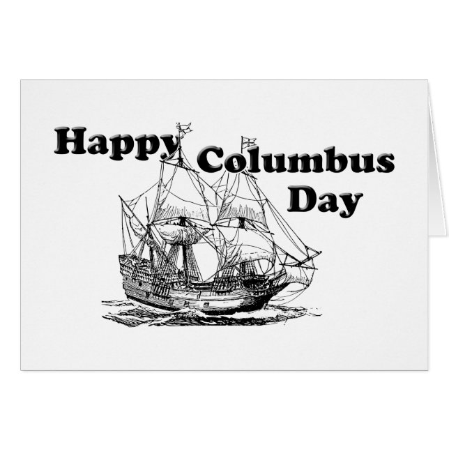 Columbus Day Ship Greeting Card Hälsningskort (Framsidan Horizontal)