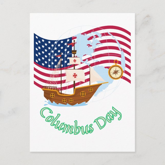 Columbus Day Vykort (Framsida)