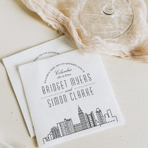 Columbus Deco Skyline   Bröllop Event Napkins Pappersservett
