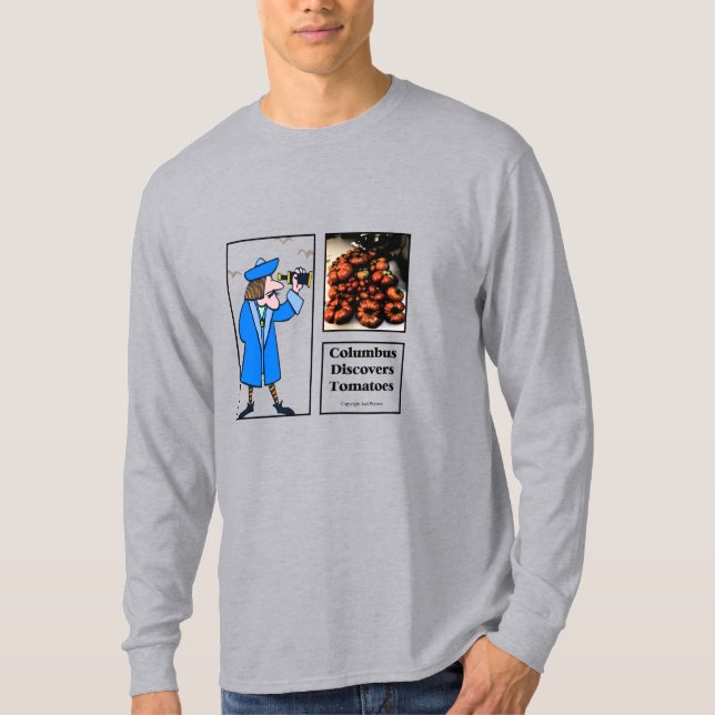 Columbus Disctäcker Tomater T Shirt (Framsida)