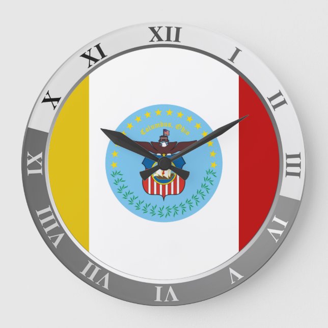 Columbus flagga Large Clock Stor Klocka (Framsida)