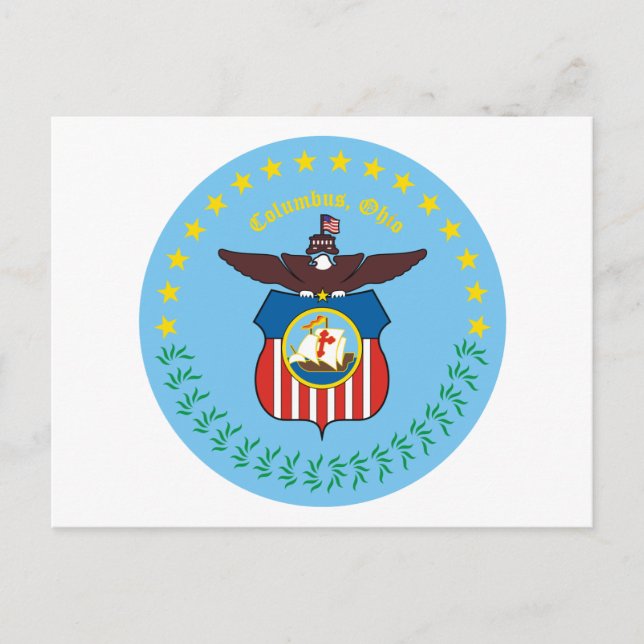 Columbus försegling, Ohio Vykort (Framsida)