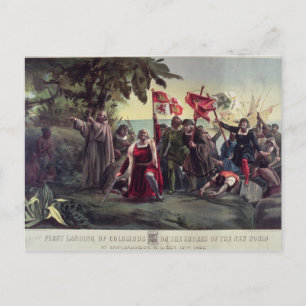 Columbus första landning vykort