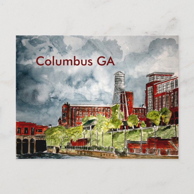 columbus ga georgia rivergång River promenart, C.. Vykort (Framsida)