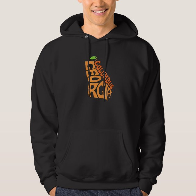 Columbus Georgia Hemstad Design för Persikor Hoodie (Framsida)